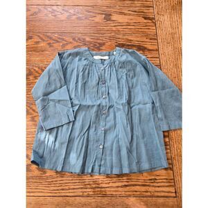 Doen little girls Oreon blue peasant boho top sz 4